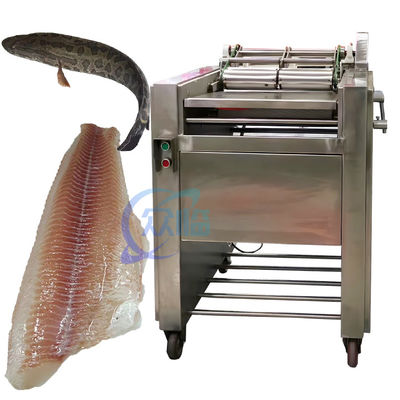 Buen precio 20-30pcs/min Máquina para quitar la piel de los peces, Máquina para pelar el salmón multiuso en línea