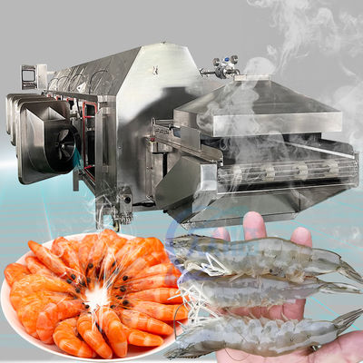 Buen precio Máquina de ebullición de camarón estable multiscene, línea de procesamiento de mariscos de acero inoxidable en línea