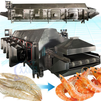 Buen precio Máquina de cocción de camarón de mariscos ISO Acero inoxidable práctico 304 en línea
