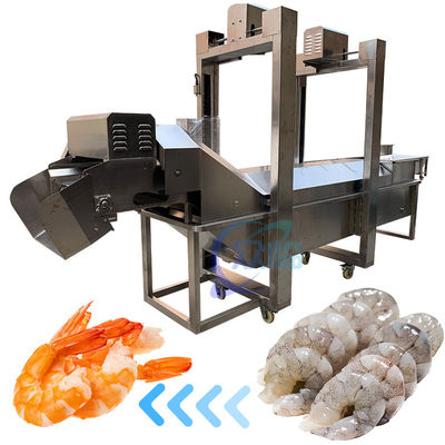 Buen precio Cocinadora industrial de camarón en túnel, línea automática de cocción en túnel de camarón SUS304 en línea