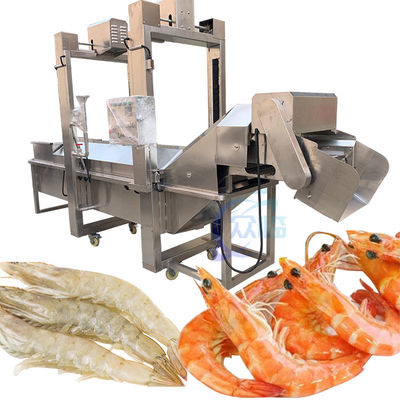 Buen precio ISO SUS304 Cocina de vapor para calentar camarones, planta de procesamiento de camarones polivalente en línea