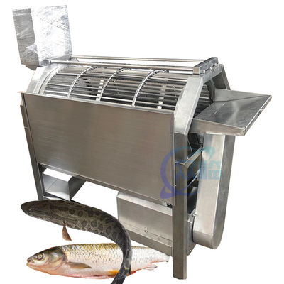 Máquina de escalera de pescado de tambor rotativo 2200W 500-600 kg/h para restaurantes