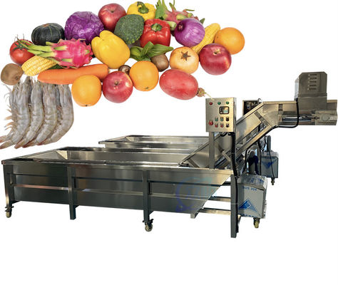 Buen precio 2200W SUS304 Maquina de limpieza de pescado pequeño, duradera de frutas y verduras lavadora en línea