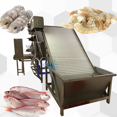 Buen precio Máquina de clasificación de camarón de 380V 50Hz, equipo de procesamiento de mariscos duradero en línea