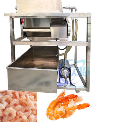 Buen precio Equipo de procesamiento de camarones para mariscos Máquina de lavado de cabello para camarones Separador de residuos para camarones en línea