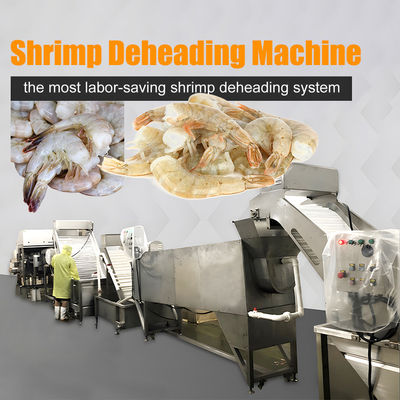 Buen precio Línea de montaje automática de descabezamiento de camarones Máquina de extracción de cabezas de camarón para fábrica de procesamiento de mariscos en línea