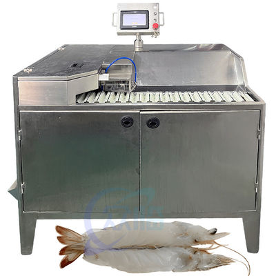 Buen precio Procesamiento de camarones de mariscos Maquinaria y equipo para camarones de espalda abierta Máquina automática para pelar camarones mariposa en línea