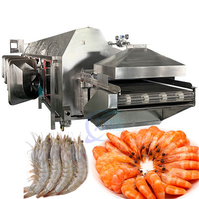 Buen precio Calentamiento por vapor Camarón Máquina de cocinar Ahorro de energía Cinturón transportador de calefacción Camarón sushi en línea
