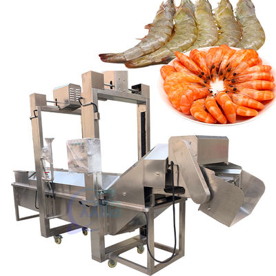 Buen precio Fábrica de procesamiento de mariscos máquina de vapor de camarón continua de vapor de pescado en línea