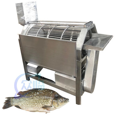 Buen precio Maquinaria y equipo de la planta de procesamiento de mariscos para eliminar eficientemente las escamas de los peces tilapia Descalcificador de peces tipo tambor rotativo en línea