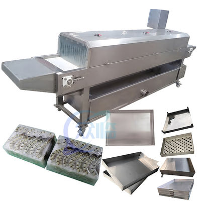 Buen precio Pescados separados de la máquina de la bandeja y bandeja congelada del camarón aislada en fábrica de proceso de los mariscos en línea