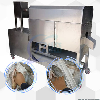 Buen precio Fácil de operar La limpieza del pescado máquina de evacuación del estómago del pescado máquina de división de barriga 50pcs / min 1.52KW en línea