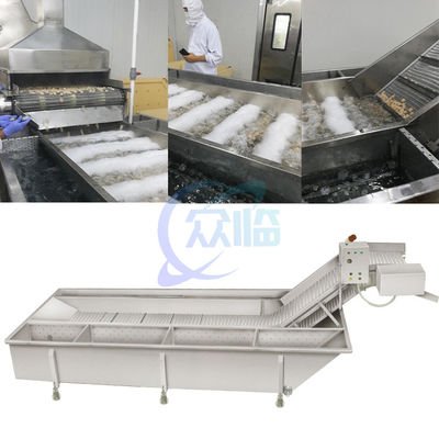 Buen precio Línea de producción de camarón de sushi al vapor Máquina de enfriamiento con agua de camarón blanqueado Máquina de enfriamiento de camarón cocido en línea