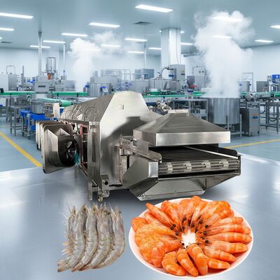 Buen precio Máquina de cocción de camarón inteligente duradera Multiscene 11000x2200x2000mm Cocinadora de camarón Línea de cocción de camarón para cocción de plantas de mariscos en línea