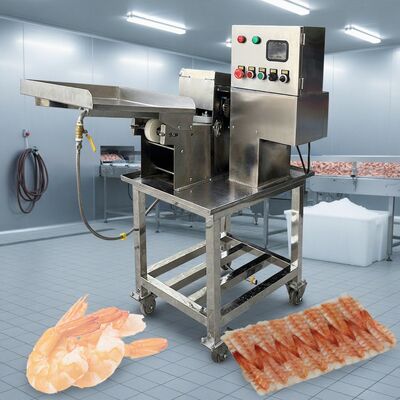 Buen precio Máquina de corte de camarón multifuncional de alta estabilidad Máquina de corte de camarón de acero inoxidable 304 para mariscos en línea