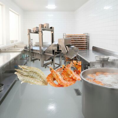 Buen precio Máquina de blanqueo de camarones de 380V 3.7kw Cocinadora de camarones Zolim Equipo de cocción de camarones Cocinadora automática de camarones Línea de cocción de camarones en línea