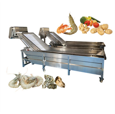 Buen precio Equipo de procesamiento de mariscos de acero inoxidable regulador de velocidad de pescado y camarón limpiador de burbujas de alta presión en línea