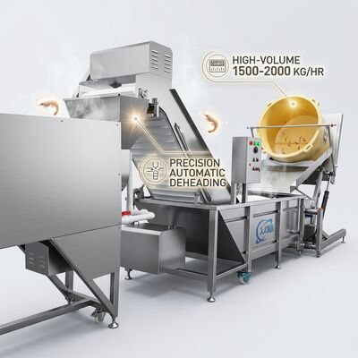 Buen precio Industrial Shrimp Head Separator SUS304 Stainless Steel 2000-2500KG 5.5KW 440V For Frozen Food Factory en línea