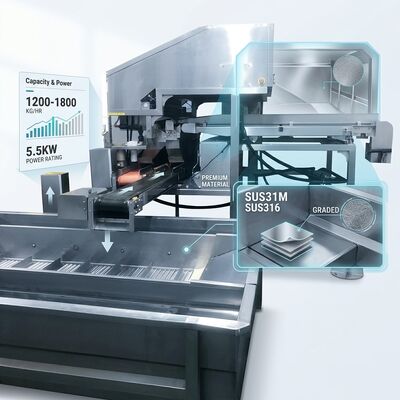 Buen precio Food Grade Shrimp Head Separation Machine SUS304 2500-3000KG 5.5KW 440V For Food Processing Factory en línea