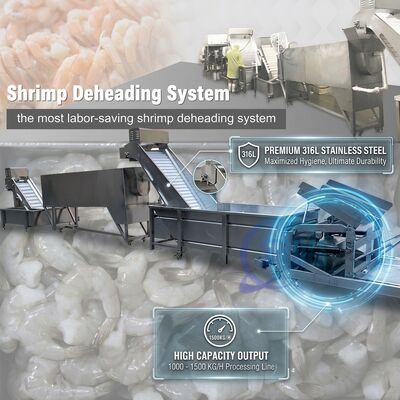 Buen precio Easy Clean Prawn Processing Machine Precision SUS316 800-1000KG 5.5KW 60Hz For Seafood Export Company en línea
