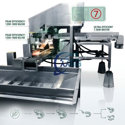 Buen precio Anti Corrosive Shrimp Processing Line Machine SUS316 1500-2000KG 15KW 220V For Food Processing Factory en línea