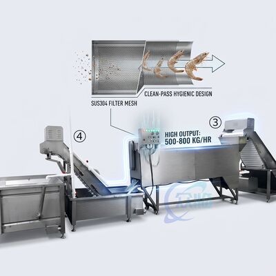 Buen precio Labor Saving Shrimp Head Cutting Machine 316L Stainless Steel 1200-1800KG 11.7KW 50Hz en línea