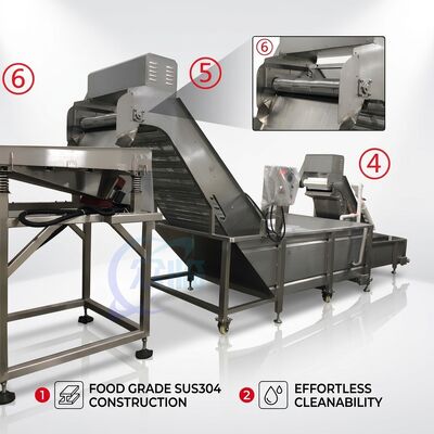 Buen precio Robust Shrimp Processing Machine Hygienic SUS304 1000-1500KG 5.5KW 220V For Frozen Food Factory en línea