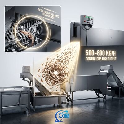Buen precio Skid Mounted Shrimp Head Removal Machine SUS316L 1200-1800KG 9.0KW 60Hz For Food Processing Factory en línea